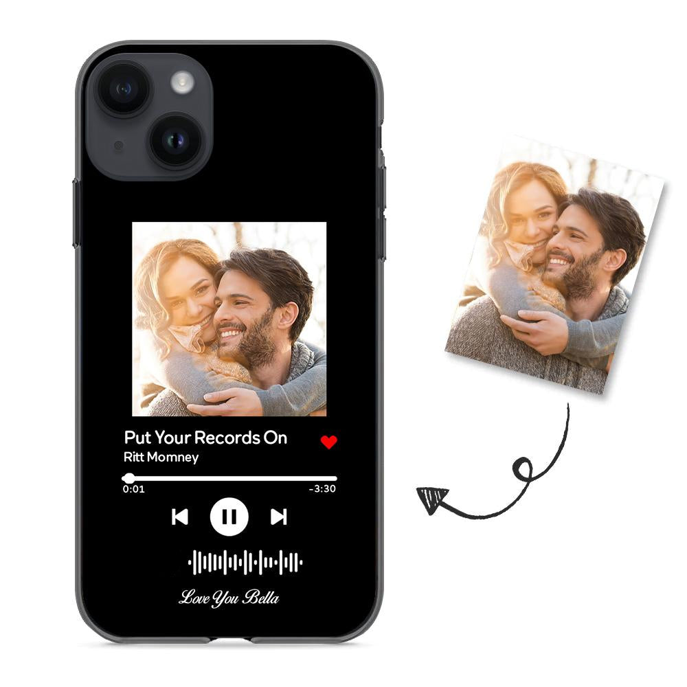 Designe deine schwarze Handyhülle mit dem Song, der euch verbindet, und persönlichen Worten – für tägliche Liebesmomente.